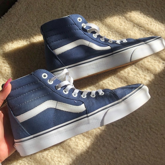 navy green high top vans